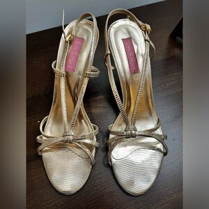 Lilly Pulitzer Gold Heels, Size 10. Very good used condition.